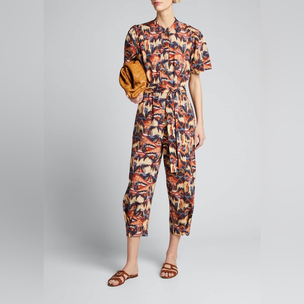 CHUFY Urpi Shimmered Cotton Jumpsuit Size L if it’s more like a size 8–10 or a m